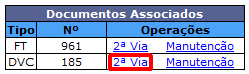 Tela de operações de um DVC.