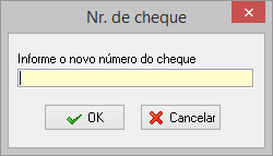 Alteração do número do cheque nos lotes das baixas agrupada com transferência