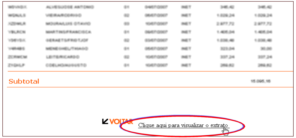 Imagem destacando o link no portal GOL para visualização do extrato