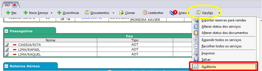 Acesso a auditoria do CRM