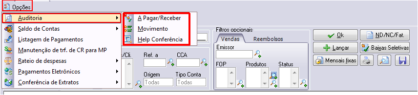 Auditoria do financeiro