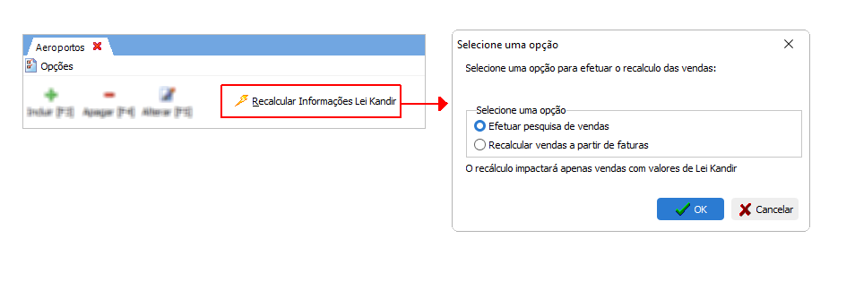 Botão para recalcular informações de kandir no cadastro de aeroportos