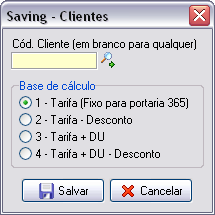 Configuração de base de calculo para relatórios baseados em Saving