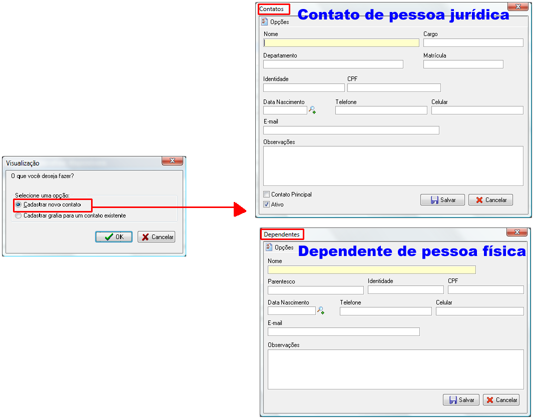 Opções da normalização de pax da venda após clicar na lupa