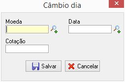 Cadastro de câmbio diário