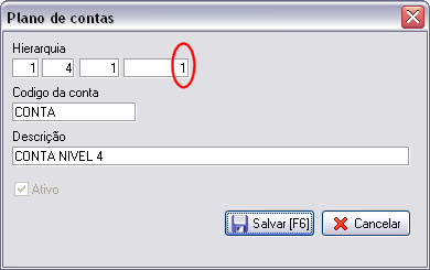 Cadastro de uma conta