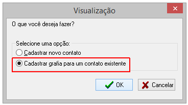 Selecionando opção de cadastro de nova grafia de passageiro