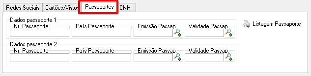 Cadastro de Cartões e vistos de dependente