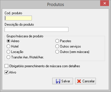 Módulo de cadastro de Produtos