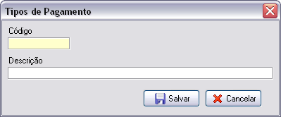 Cadastrando um tipo de pagamento de hotéis