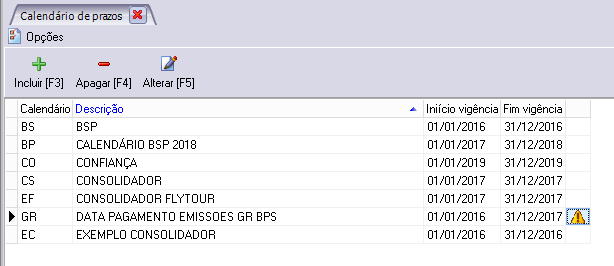 Calendário de prazos