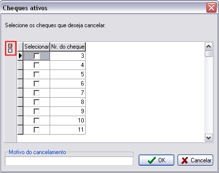 Cancelamento de cheques