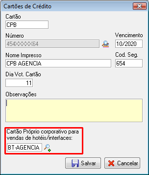 Cadastro do cartão BTB igual ao CPB