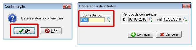 Cadastro de extrato bancário