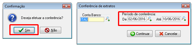 Cadastro de extrato bancário