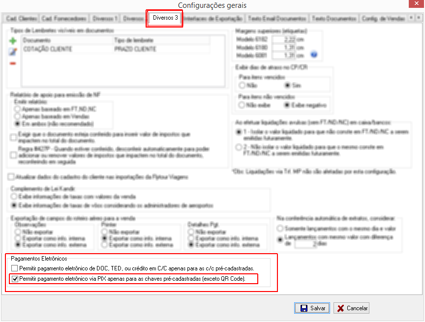 Configuração para o preenchimento da chave do Pix ser feita somente se estiver pré cadastrada em cliente, fornecedor e emissor