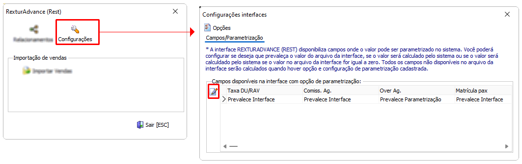 Configurações de Interfaces