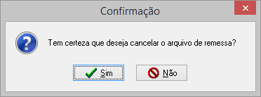 Mensagem de confirmação de liberação de boleto de uma remessa para ser incluído em outro arquivo