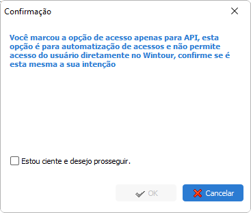Mensagem de confirmação usuário API