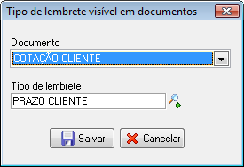 Configuração de impressão de texto de lembretes nos documentos