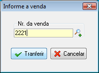 Campo para informar o número da venda que será relacionada manualmente a um serviço do CRM.