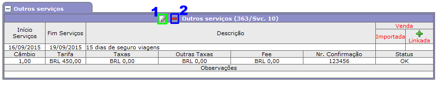 Botões de edição dos outros serviços