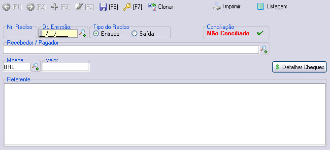 Emitindo recibo série B