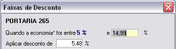 Cadastrando faixa de 5 a 14,99%