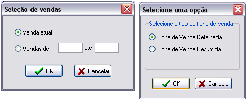 Seleção de vendas
