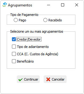 Tela destacando o resumo Financeiro