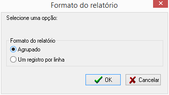 Formato do relatório