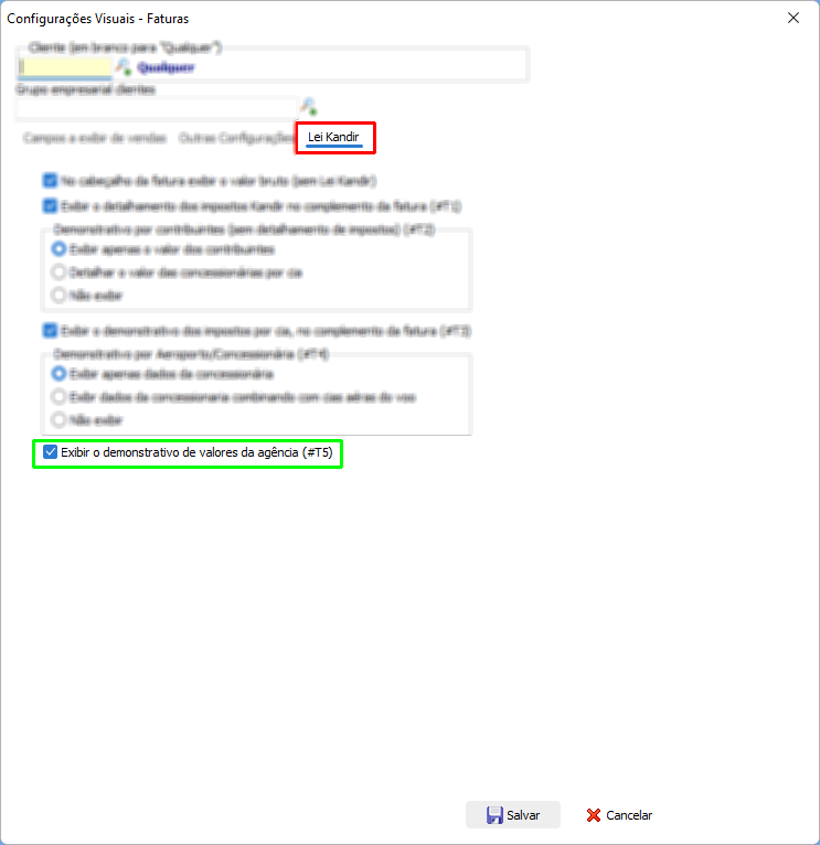 Exibir Detalhamento de Lei Kandir da agência - T5