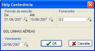 Tela de pesquisa do Help Conferência