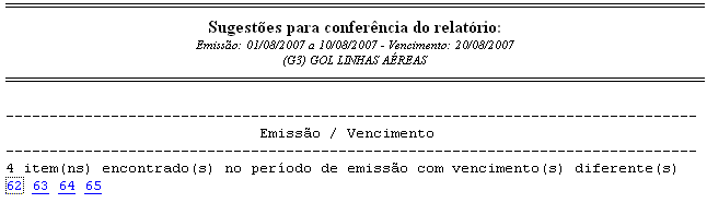 Help conferência exibindo divergencia no vencimento