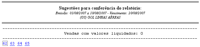 Help confêrencia exibindo divergencia devido a liquidação de valores