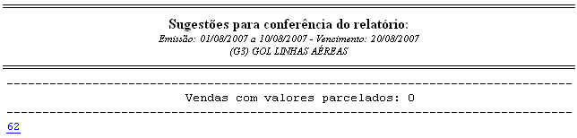 Help confêrencia exibindo divergencia devido a liquidação de valores