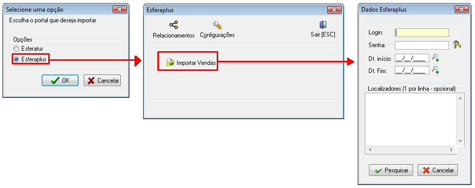 Módulo de importação de vendas da EsferaPlus