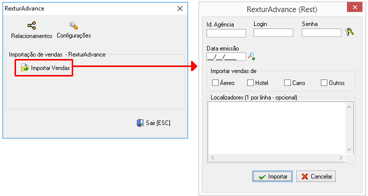 Capítulo 102. Interface importação rexturadvance