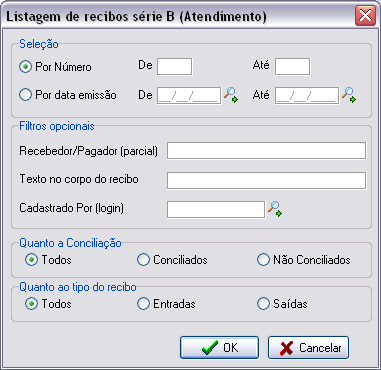 Listagem de recibo b