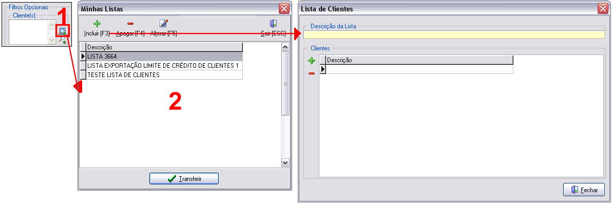 Exibindo relatório de produção para uma lista de clientes