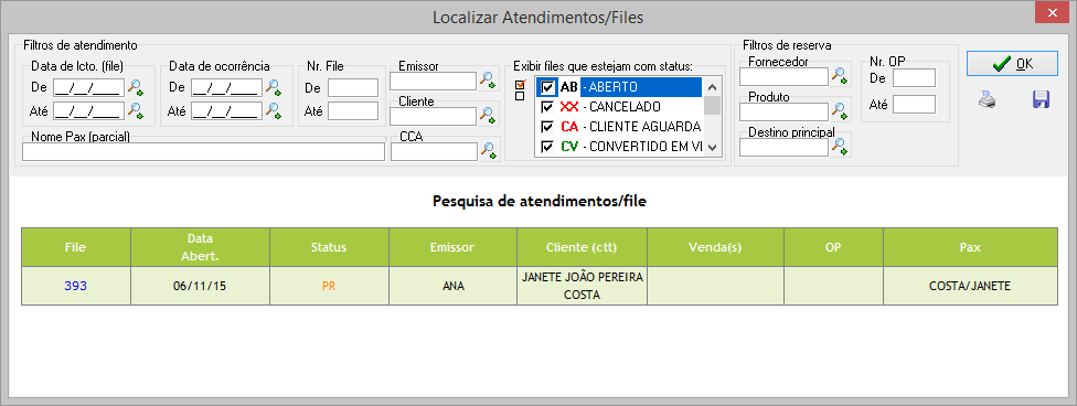 Localizar Atendimentos/Files