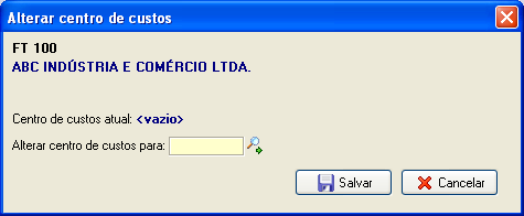 Alterando o centro de custo de uma fatura