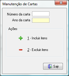 Manutenção de carta de clientes
