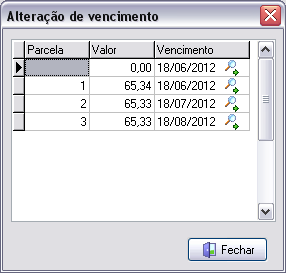 Alterando data de vencimento de um parcelamento