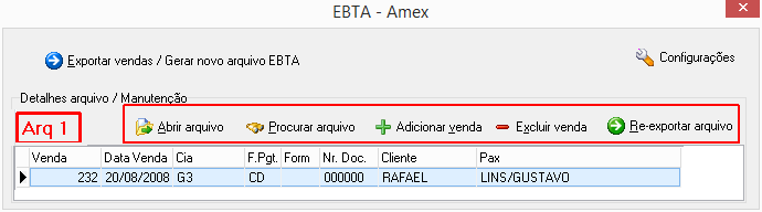 Módulo para manutenção dos arquivos gerados para o EBTA