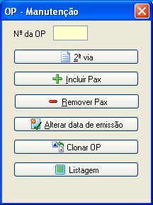 Módulo para manutenção de OP