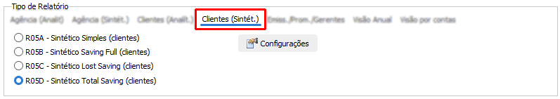 Relatórios de produção sintético de clientes