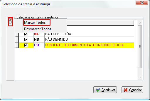 Marcar todos os Status