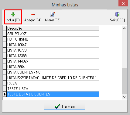 Listas de fornecedores