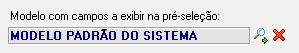 Modelo padrão de campos a exibir na pré seleção de vendas